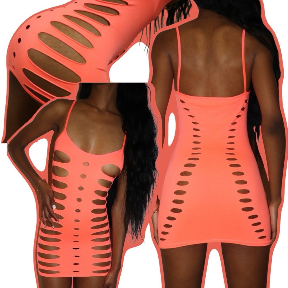 Cut Out Mini Dress - Peach 🍑